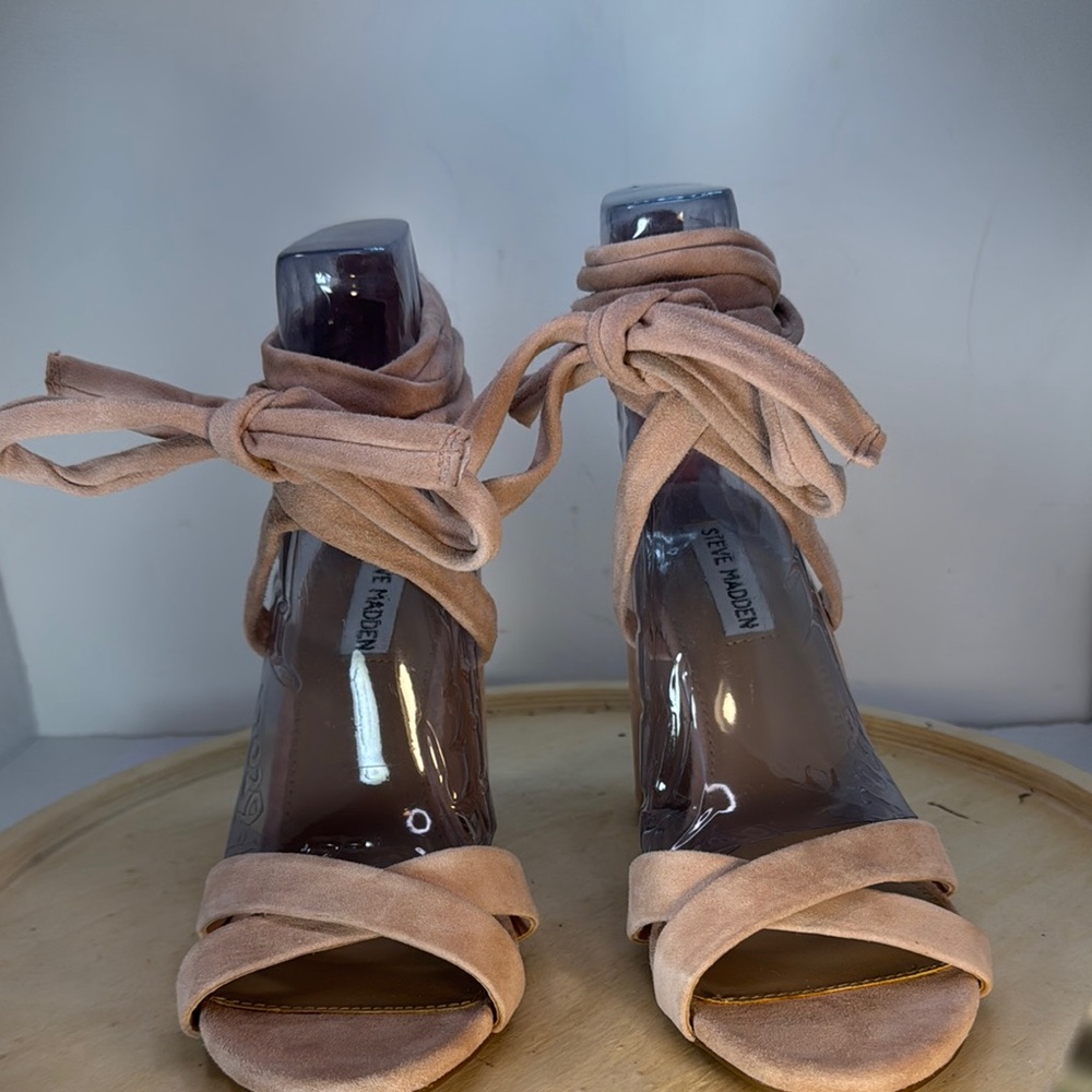 Steve Madden Christey Lace Up Sandals Blush Pink Size 9